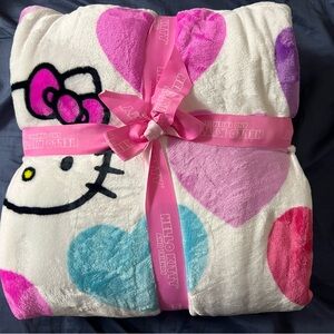 Hello Kitty Valentine's Day Heart Blanket - Pink, Blue, White